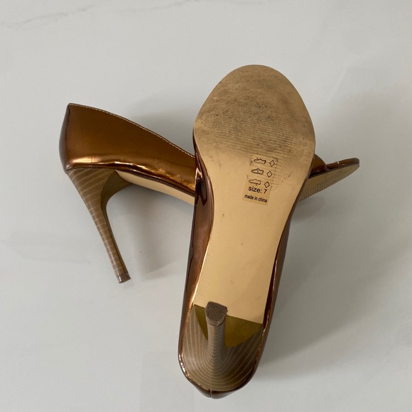 Copper peep toe heels - Picture 3 of 6